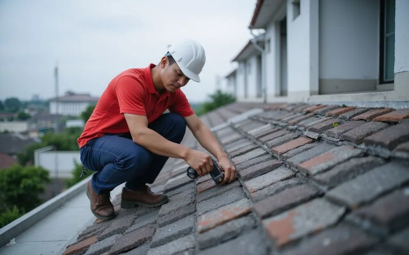 Itemised project-based quote document with roof inspection photos