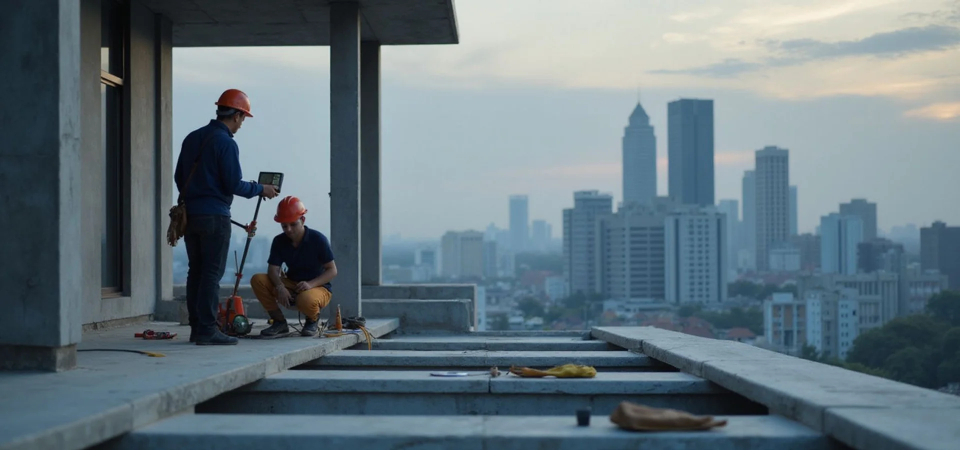 Tri-Arch roofing specialist working on a KL building envelope